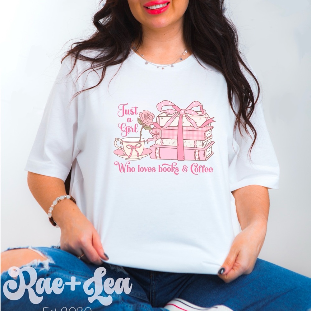 Just A Girl Who Loves Books & Coffee T-shirt